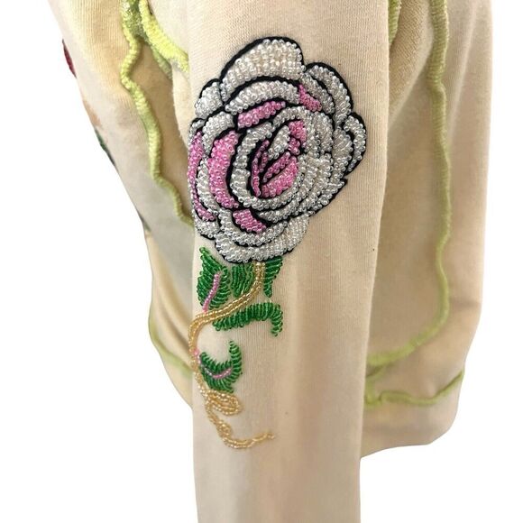 Brigitte Michelle Y2K Love Is A Rose Beaded Hoodie - Medium - Picture 5 of 12
